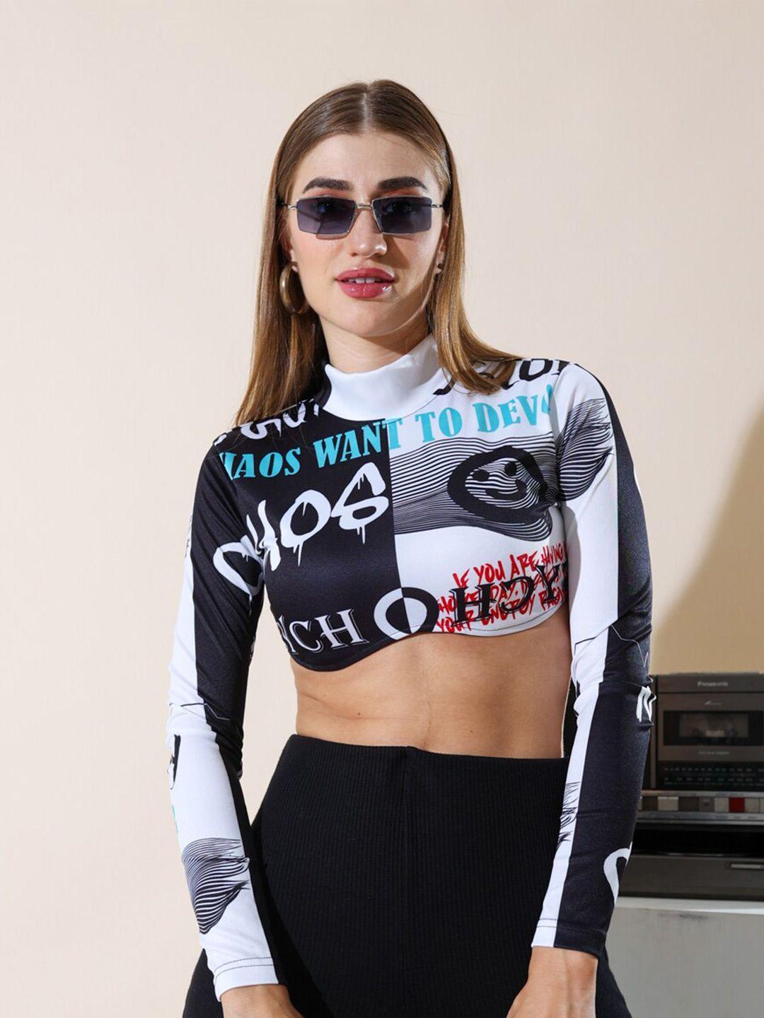 stylecast x hersheinbox black floral print crop top