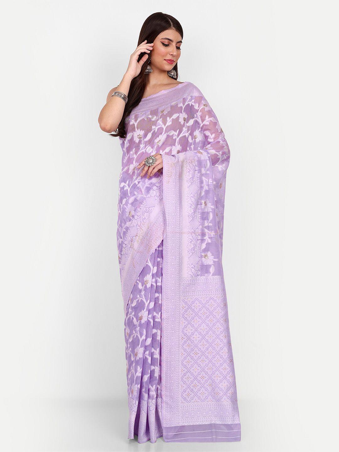 jinal & jinal lavender paisley chanderi saree