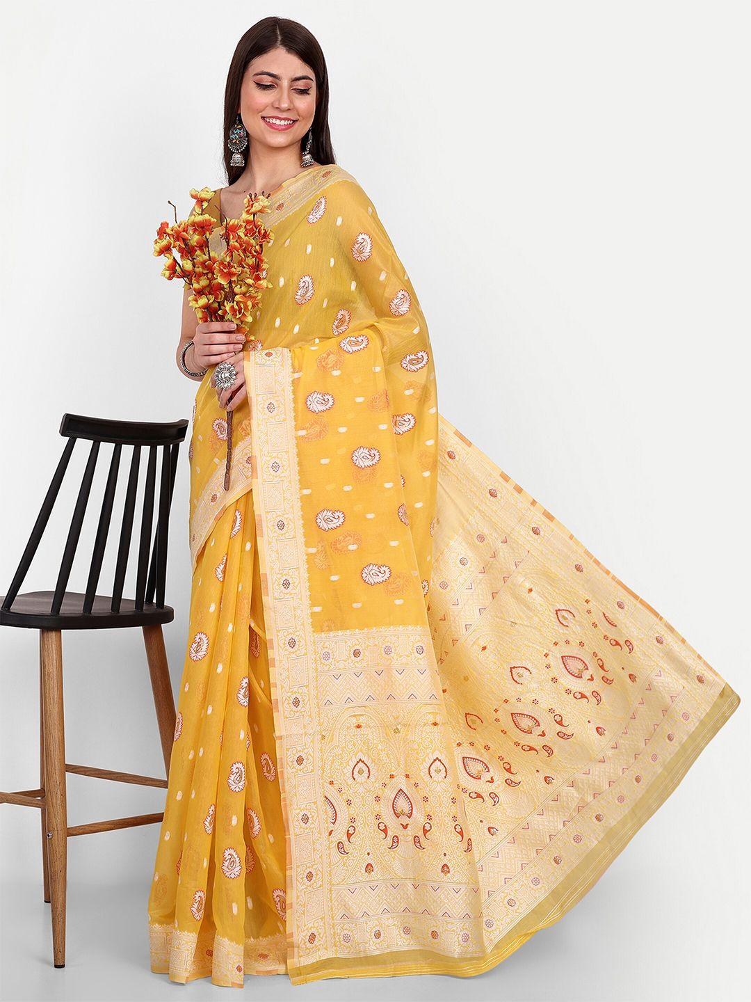 jinal & jinal ethnic motifs woven design chanderi saree