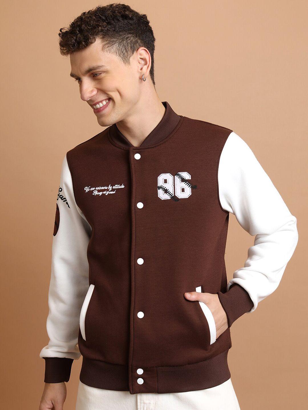 highlander typography printed varsity jacket