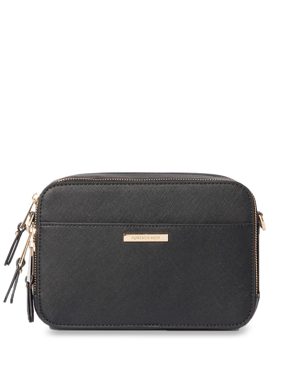 forever new black pu sling bag