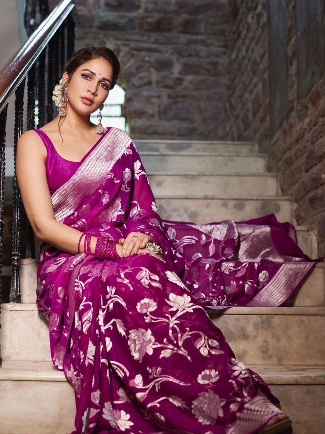 veerax pink pure silk designer banarasi saree