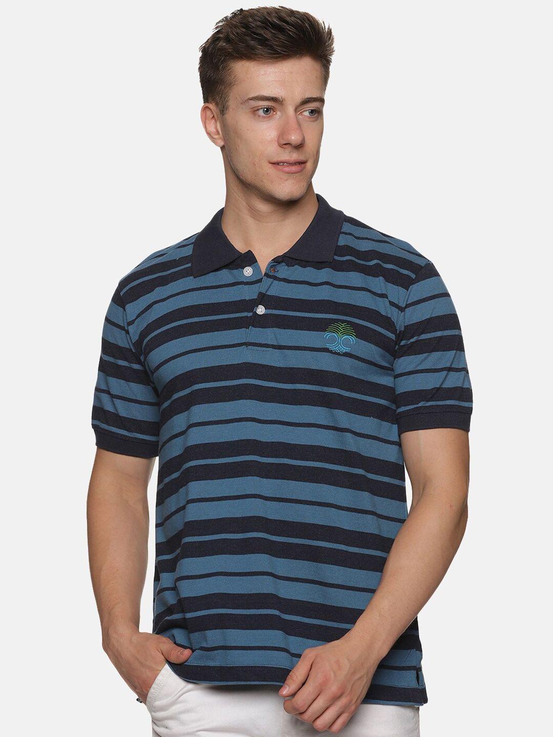 baesd striped polo collar cotton t-shirt