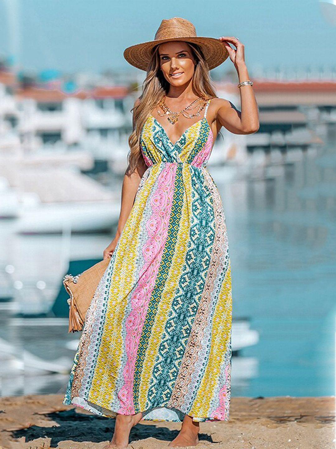 stylecast yellow bohemian print maxi dress