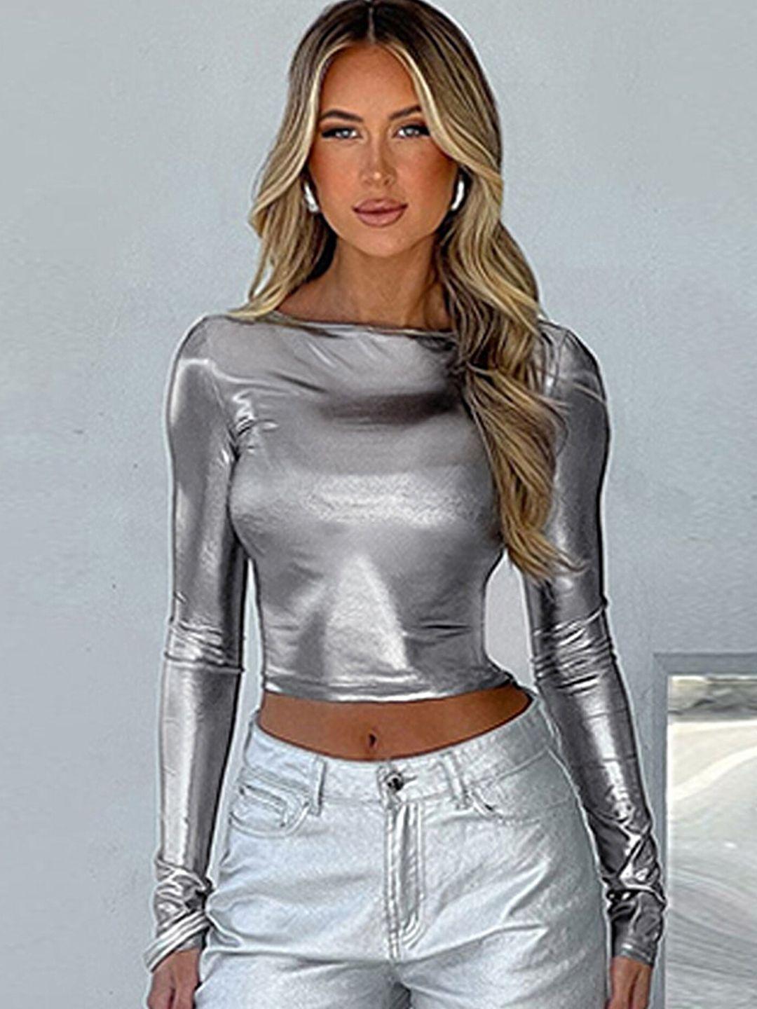 lulu & sky grey crop top