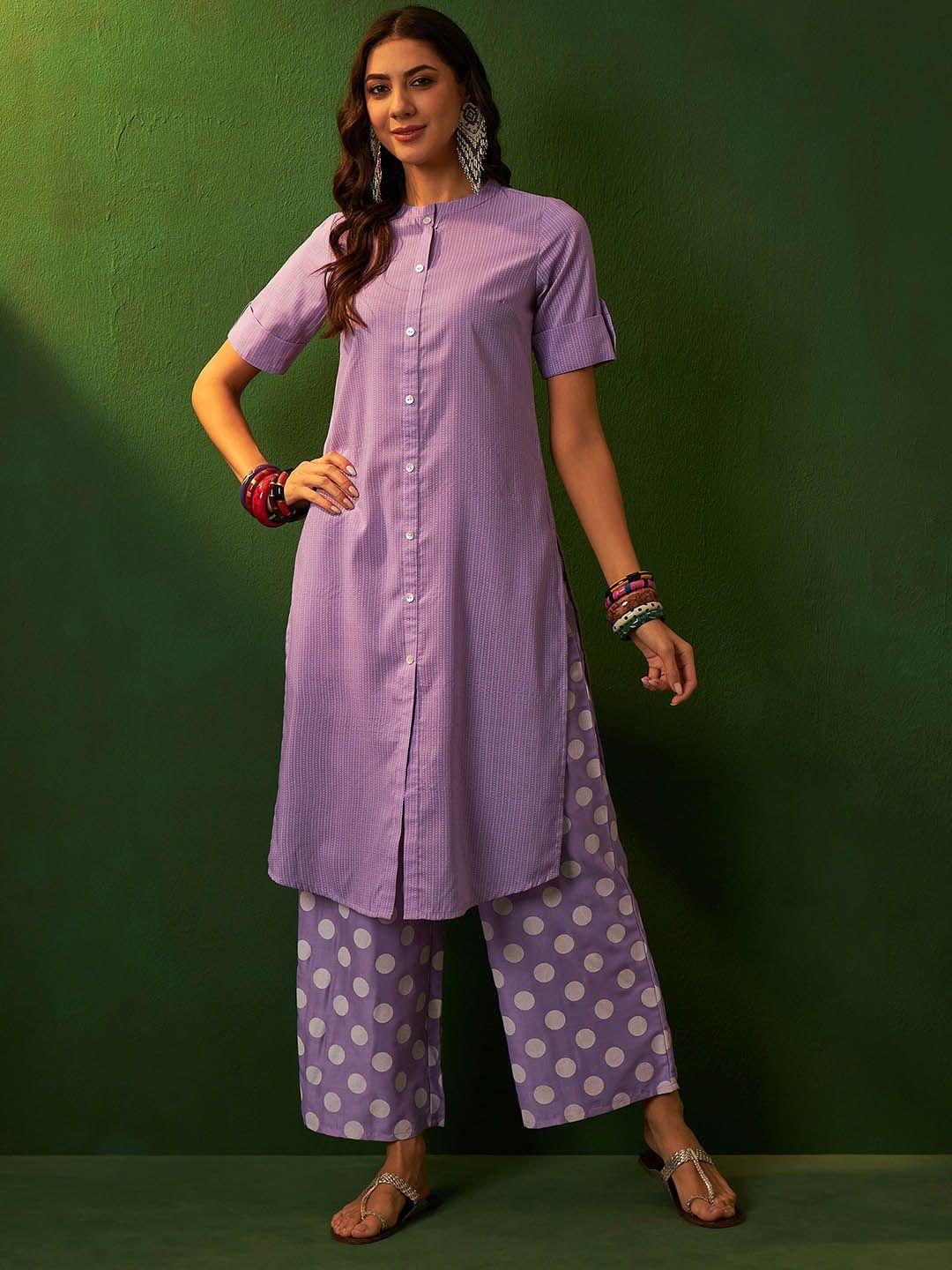 sangria printed straight kurta palazzo set