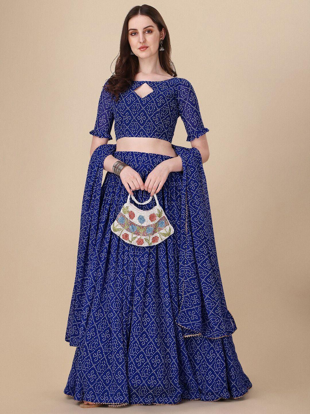 momina fashion printed ready to wear lehenga & unstitched blouse with dupatta