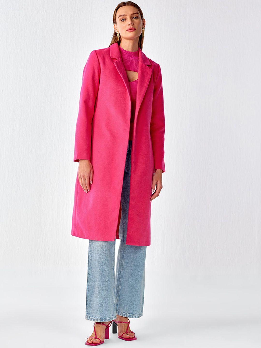 cover story notched lapel collar longline overcoat