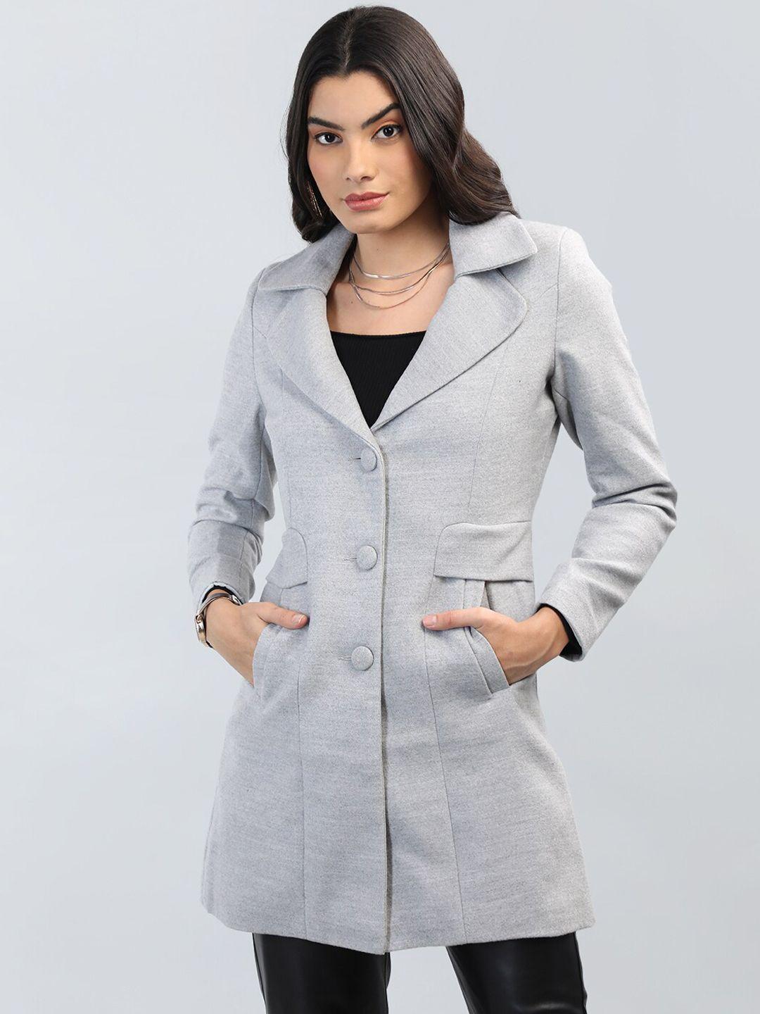 chemistry notched lapel woollen overcoat