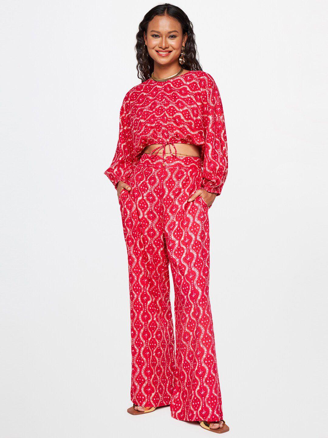 global desi printed top & trouser co-ords set