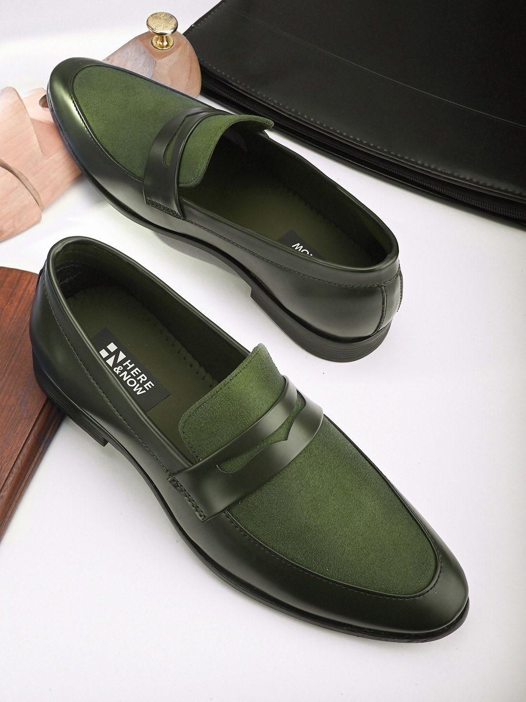 here&now men round toe slip-on loafers