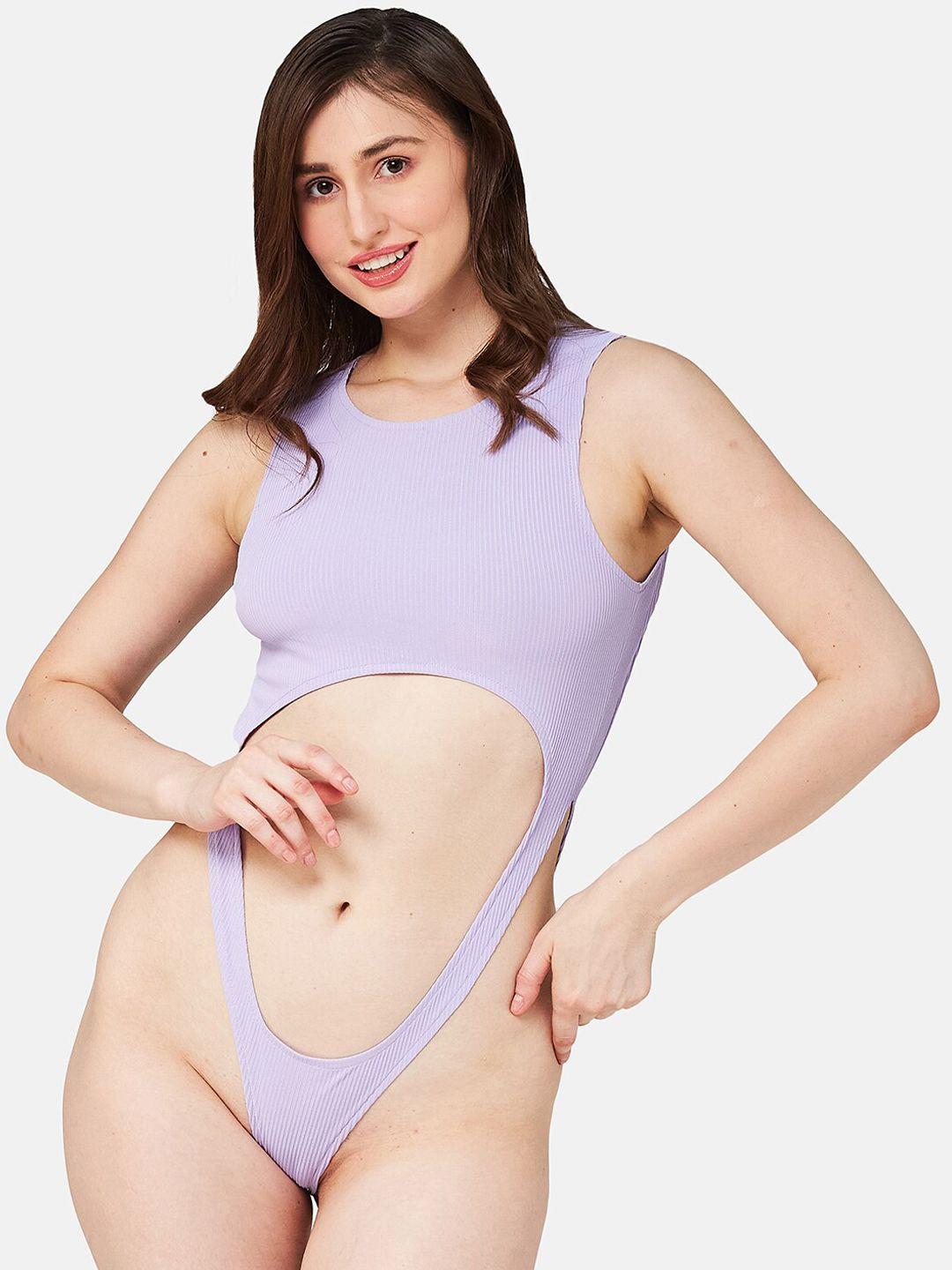 secrets by zerokaata round neck cut-out bodysuit