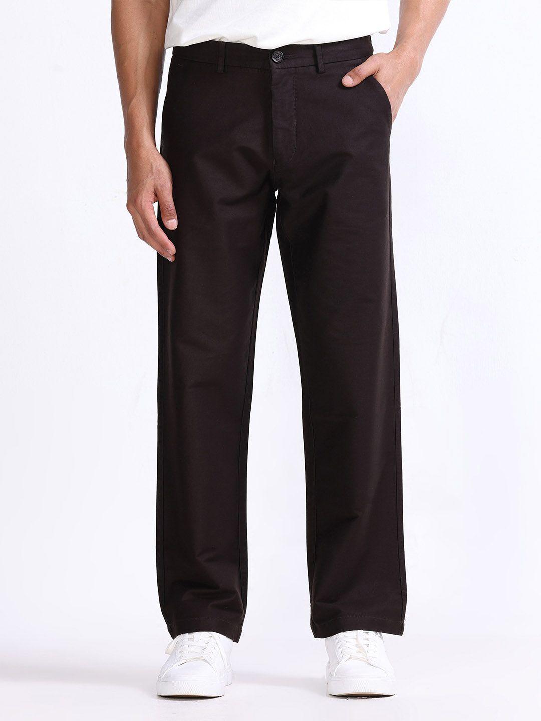 tailoraedge men relaxed loose fit mid-rise trousers