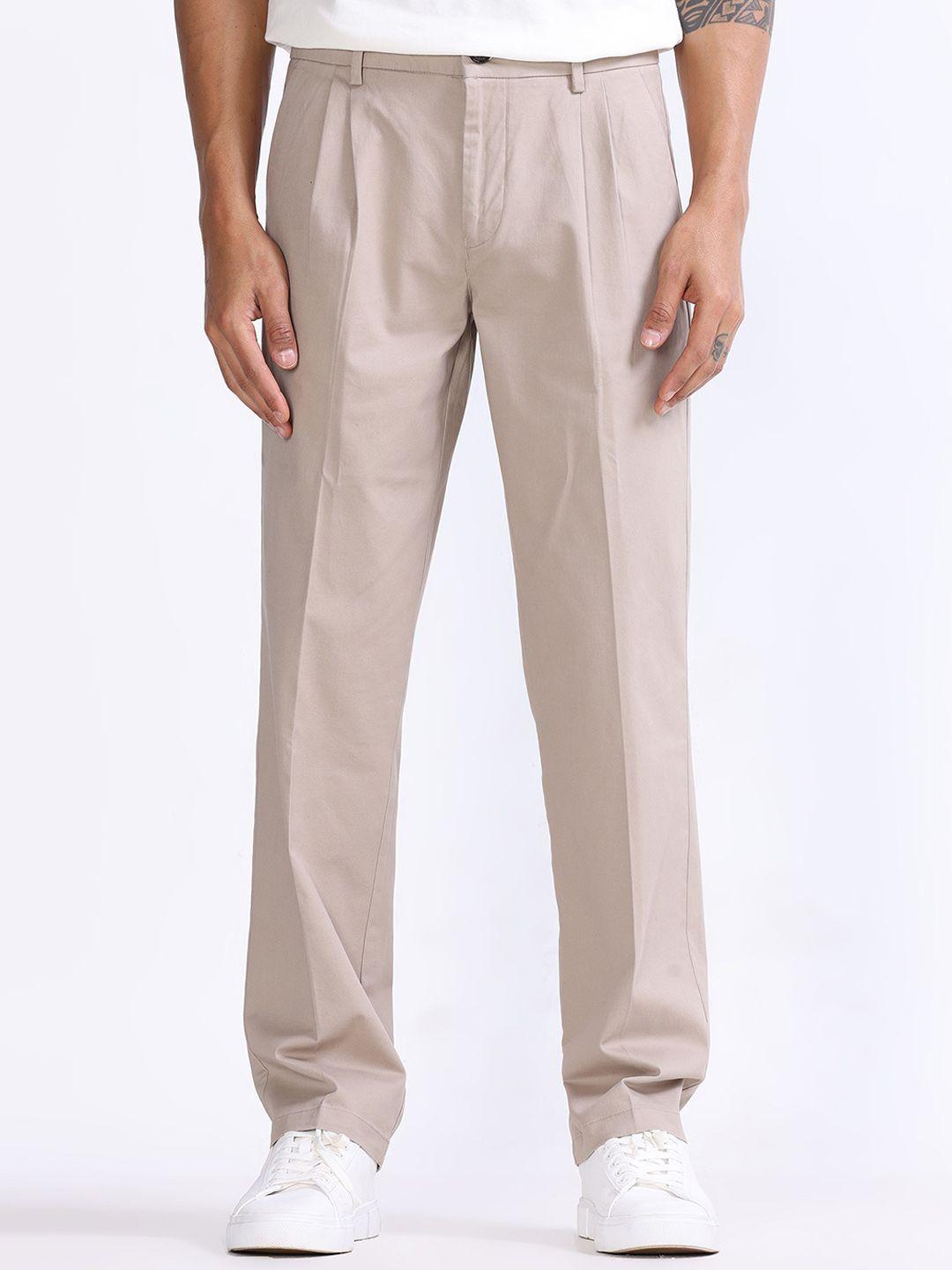 tailoraedge men relaxed mid-rise pleated trousers