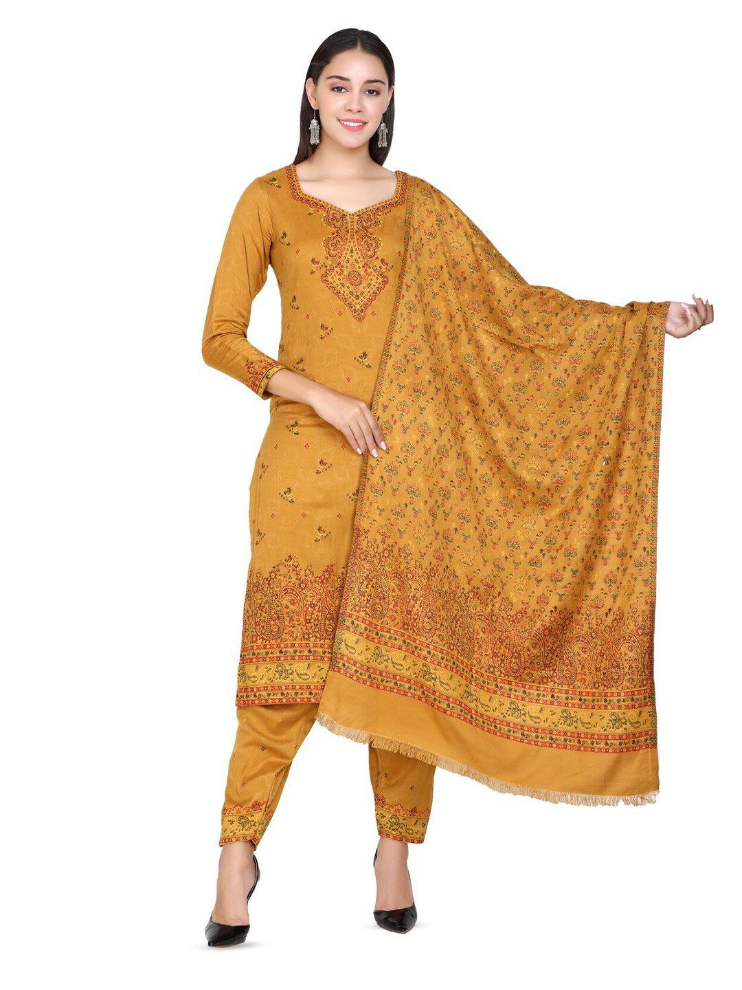 kidar ethnic motifs printed unstitched dress material