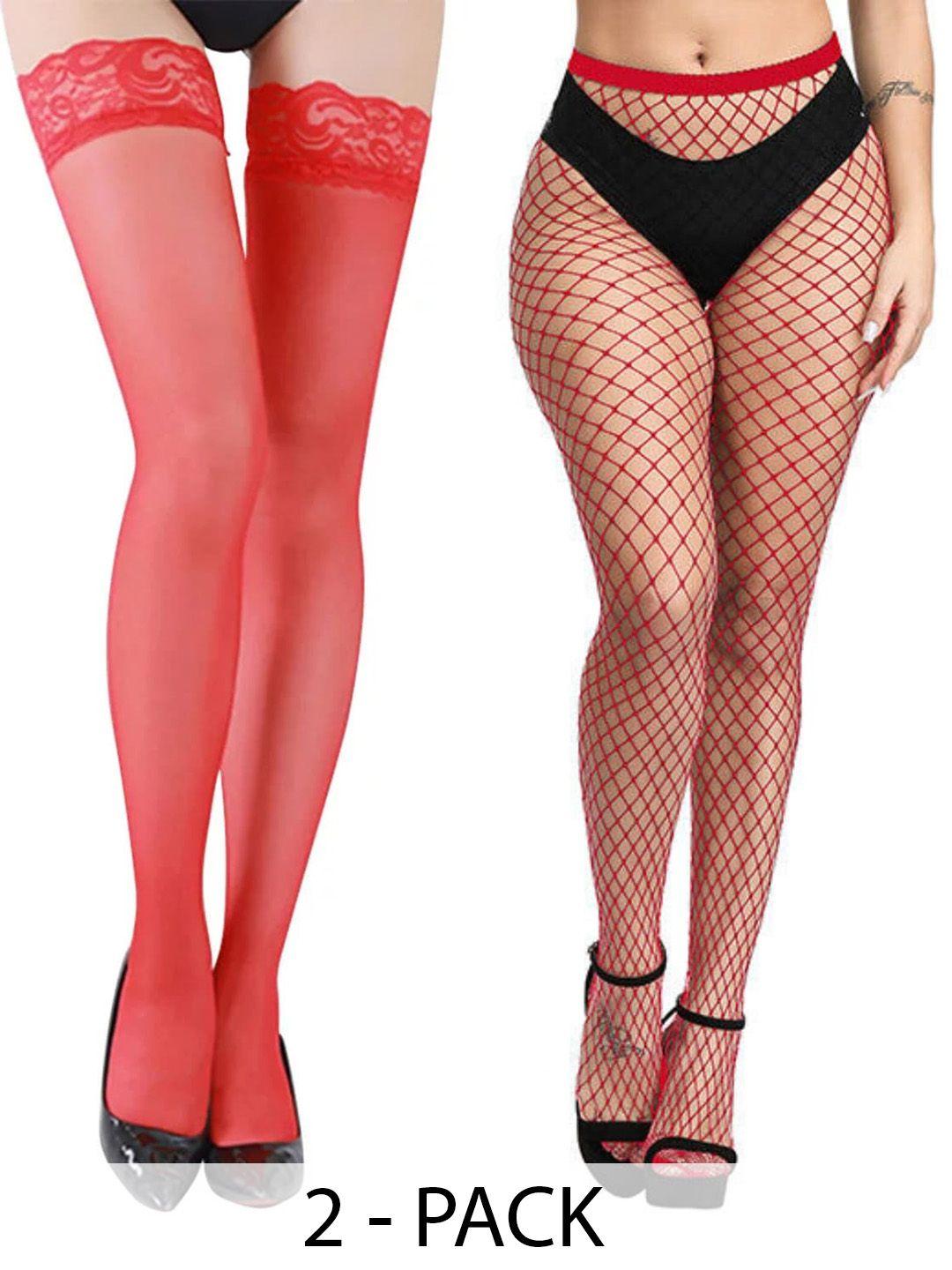 baesd pack of 2 self designed sheered stockings