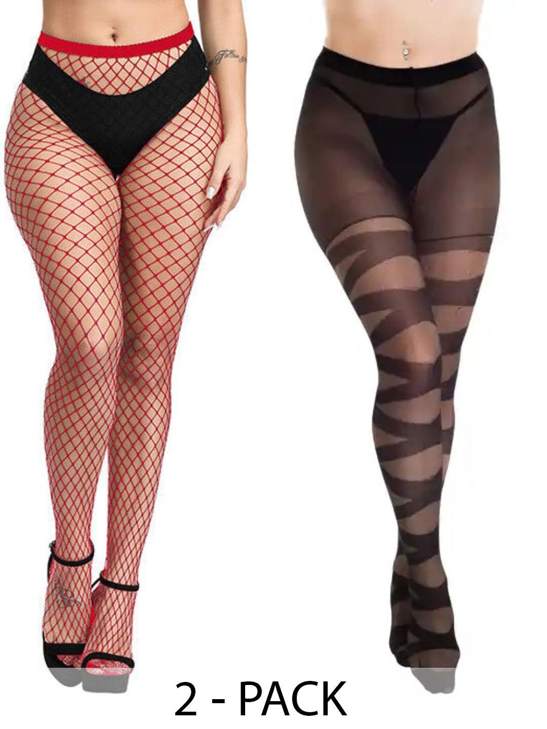 baesd pack of 2 self design sheered stockings