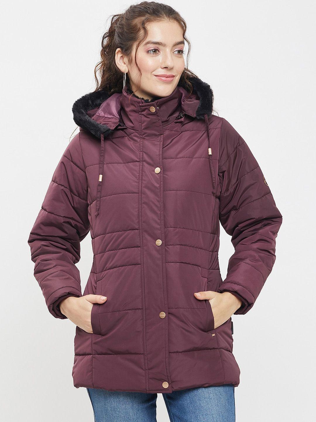 okane women maroon lightweight fashion jacket