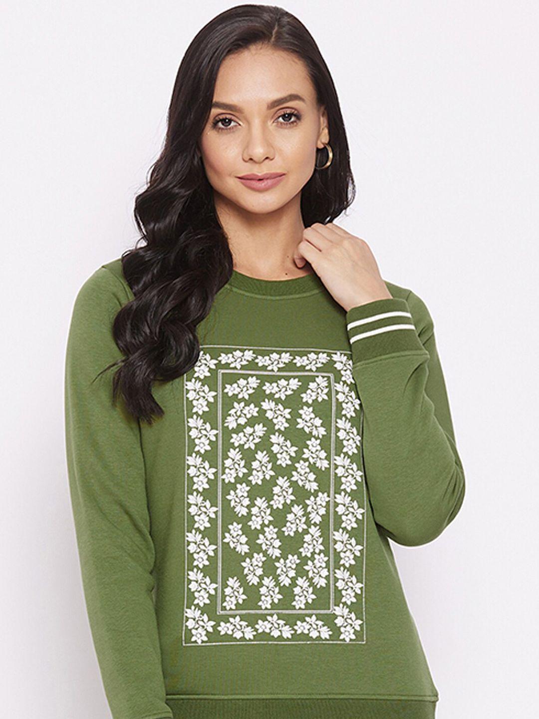 harbor n bay floral printed fleece sweatshirt