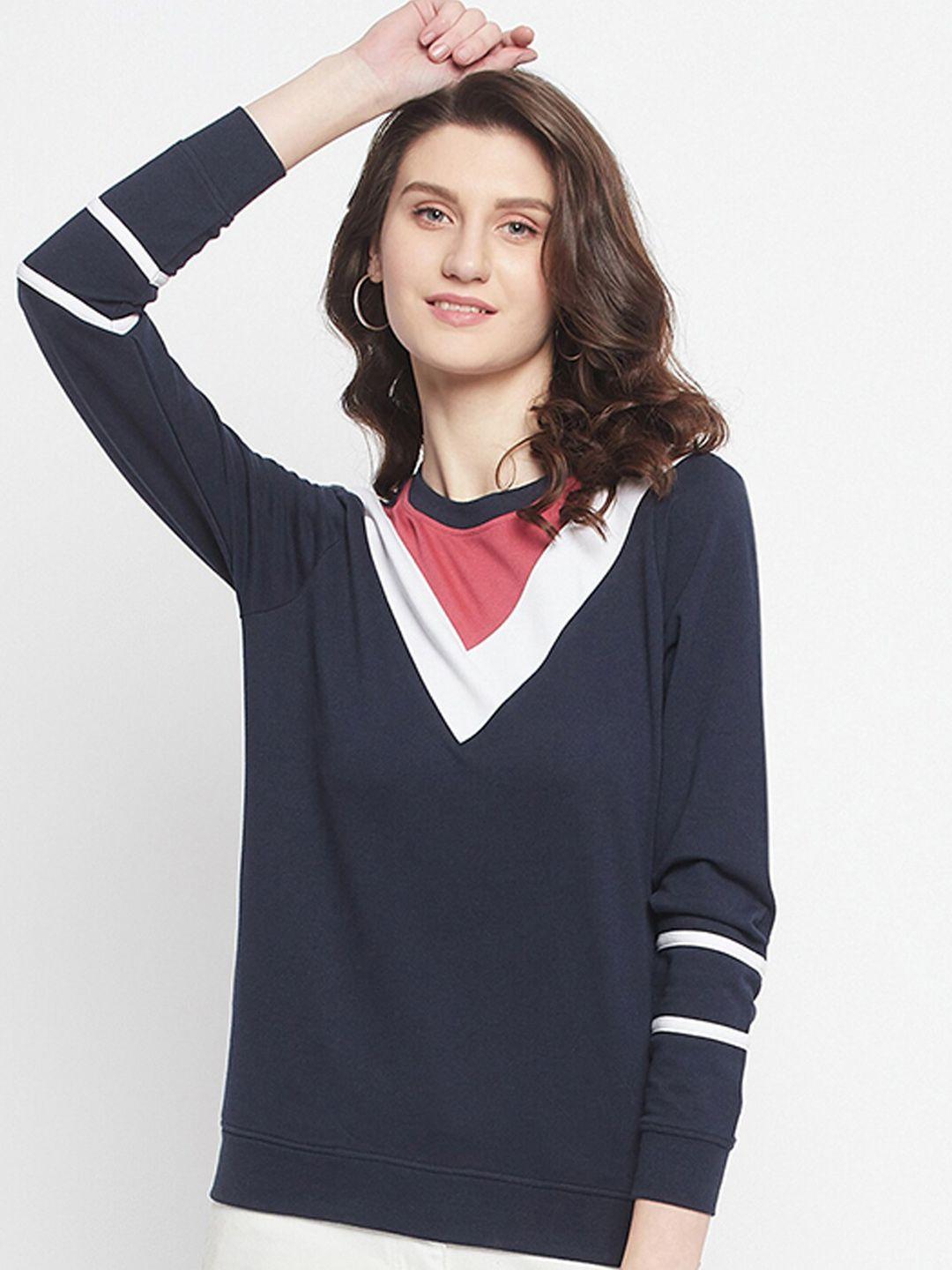 harbor n bay colourblocked fleece sweatshirt