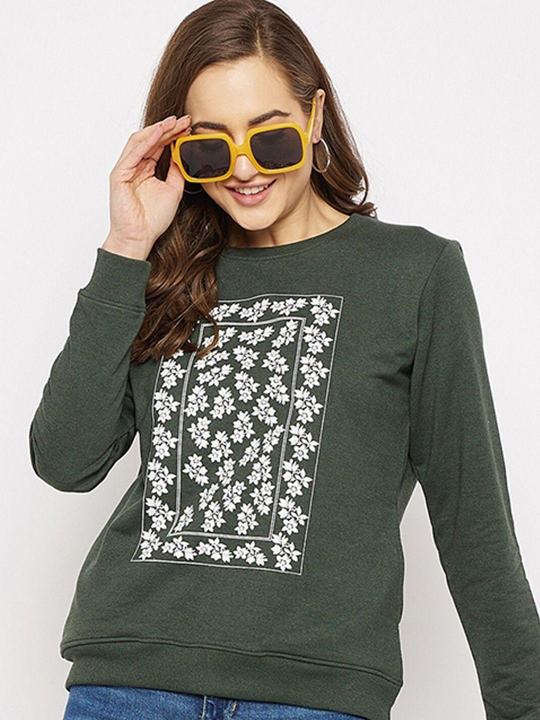 harbor n bay floral printed fleece sweatshirt