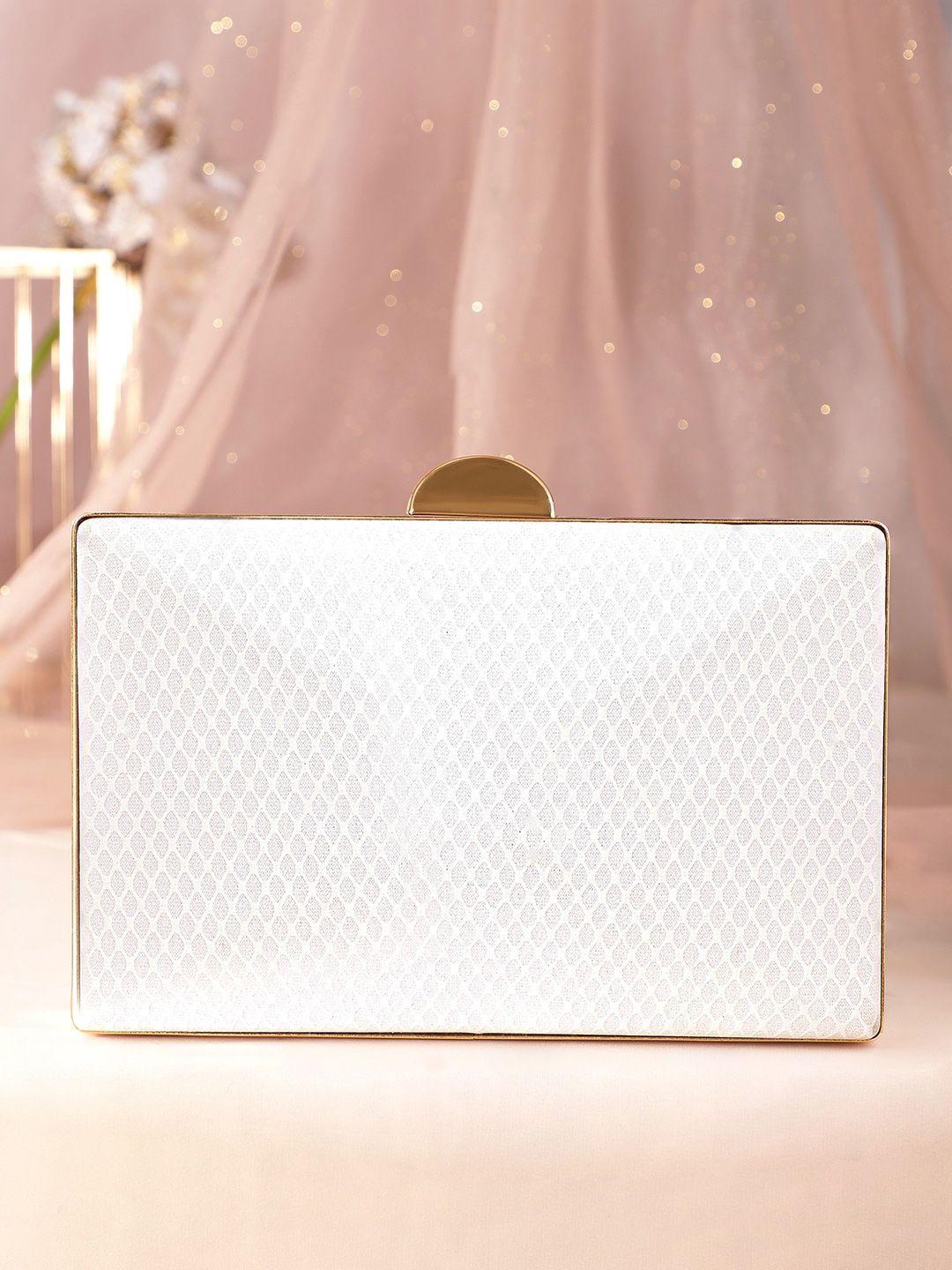 rubans white structured handheld bag