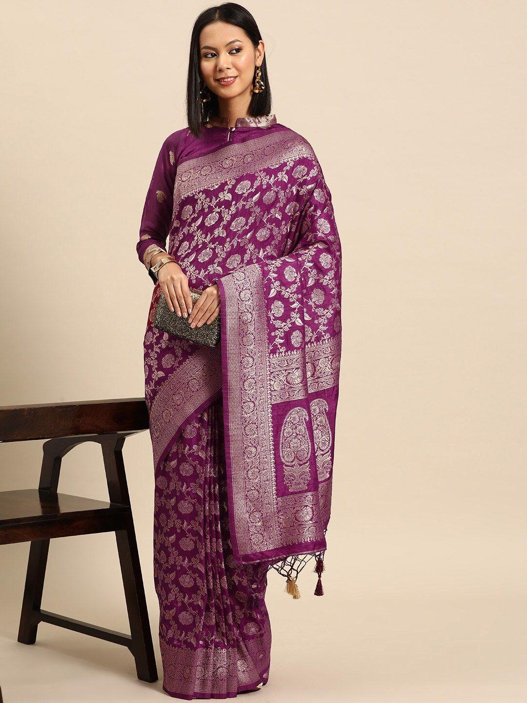 chhabra 555 paisley woven design zari chanderi saree