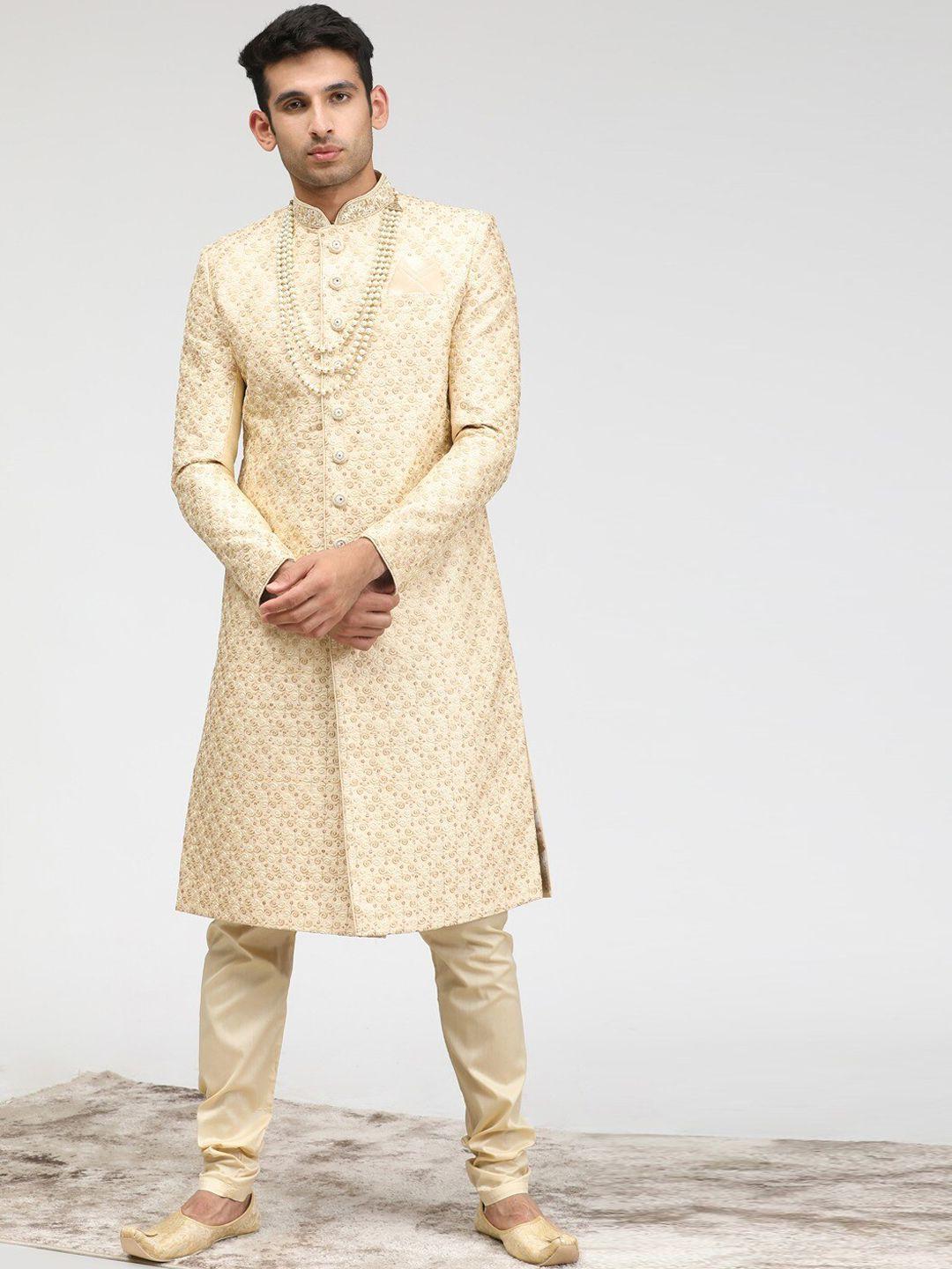 manyavar floral embroidered sherwani set