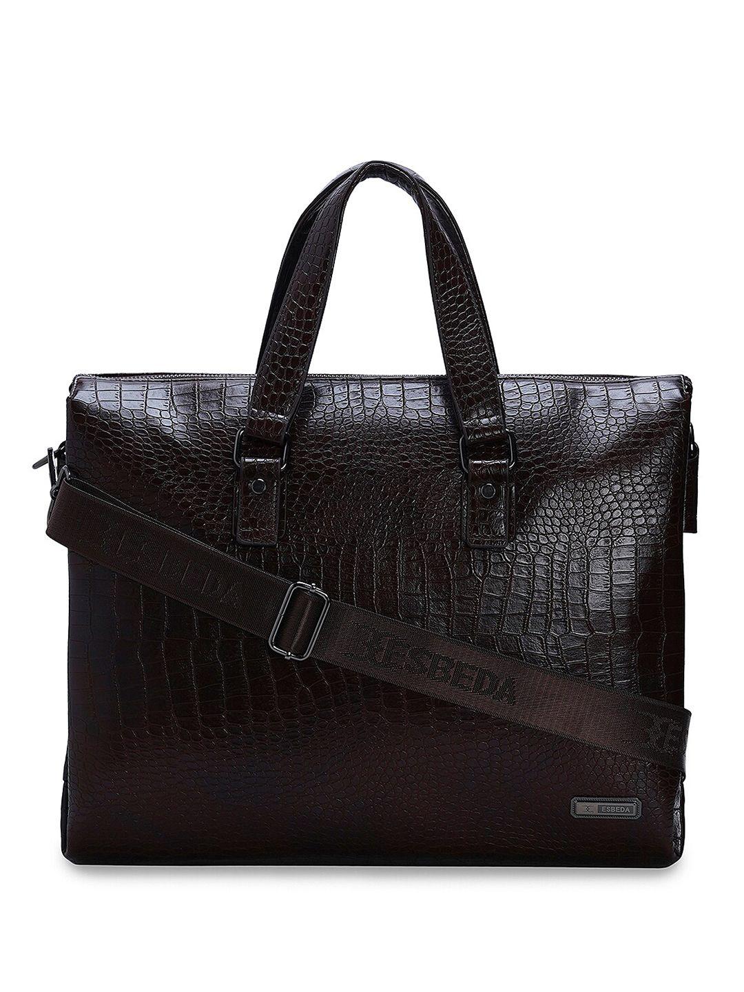 esbeda men textured laptop bag -up to 14 inch