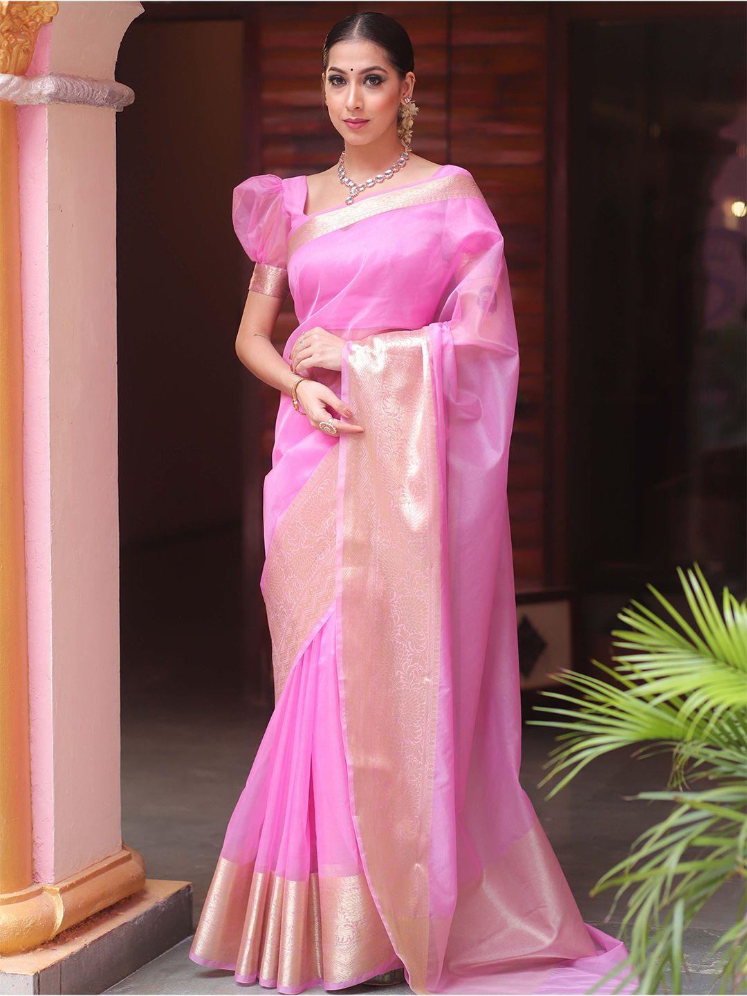 jinal & jinal zari organza banarasi saree