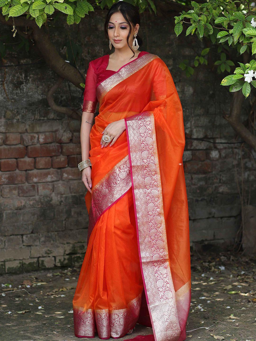 jinal & jinal zari organza banarasi saree