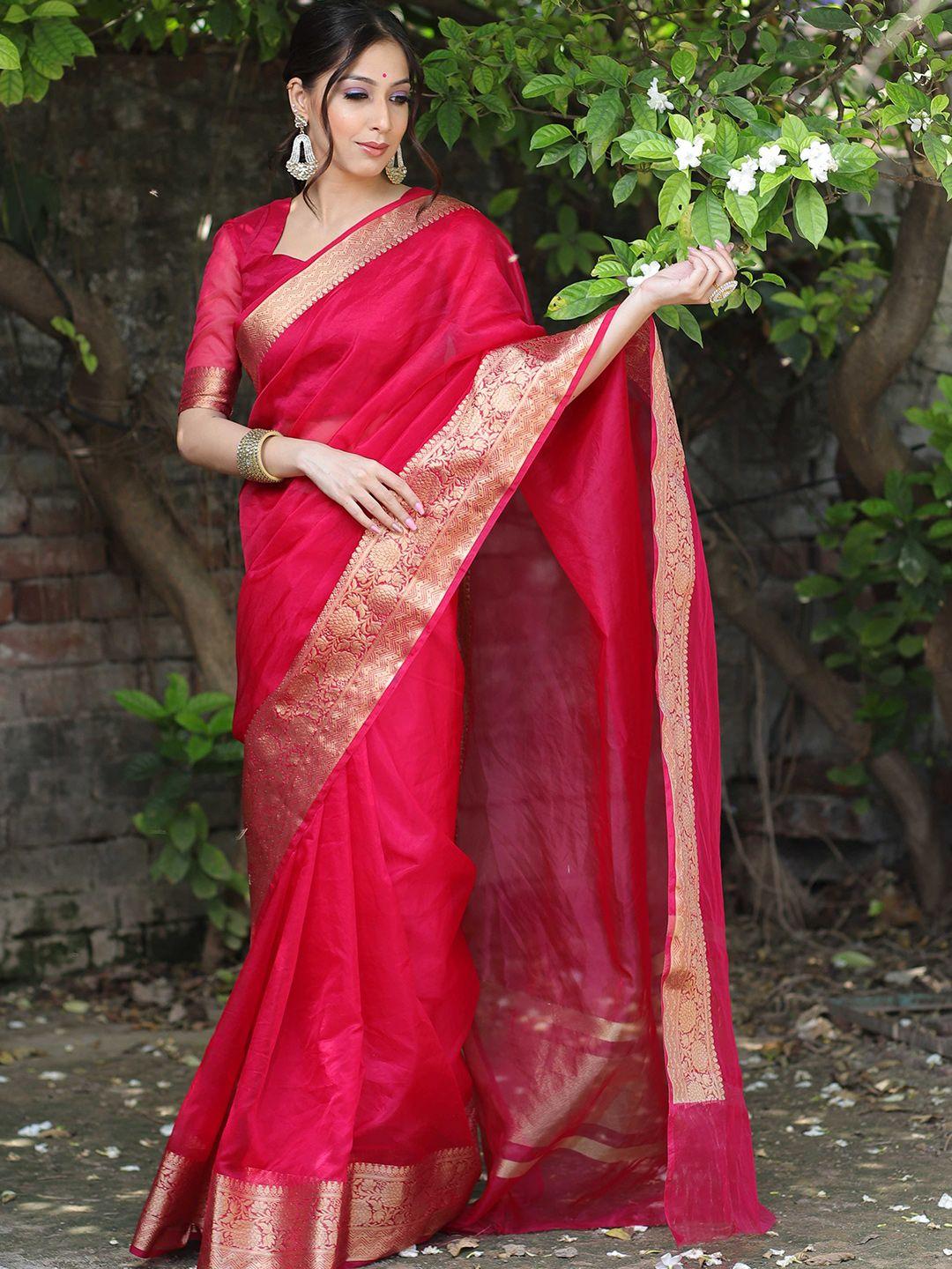 jinal & jinal zari organza banarasi saree