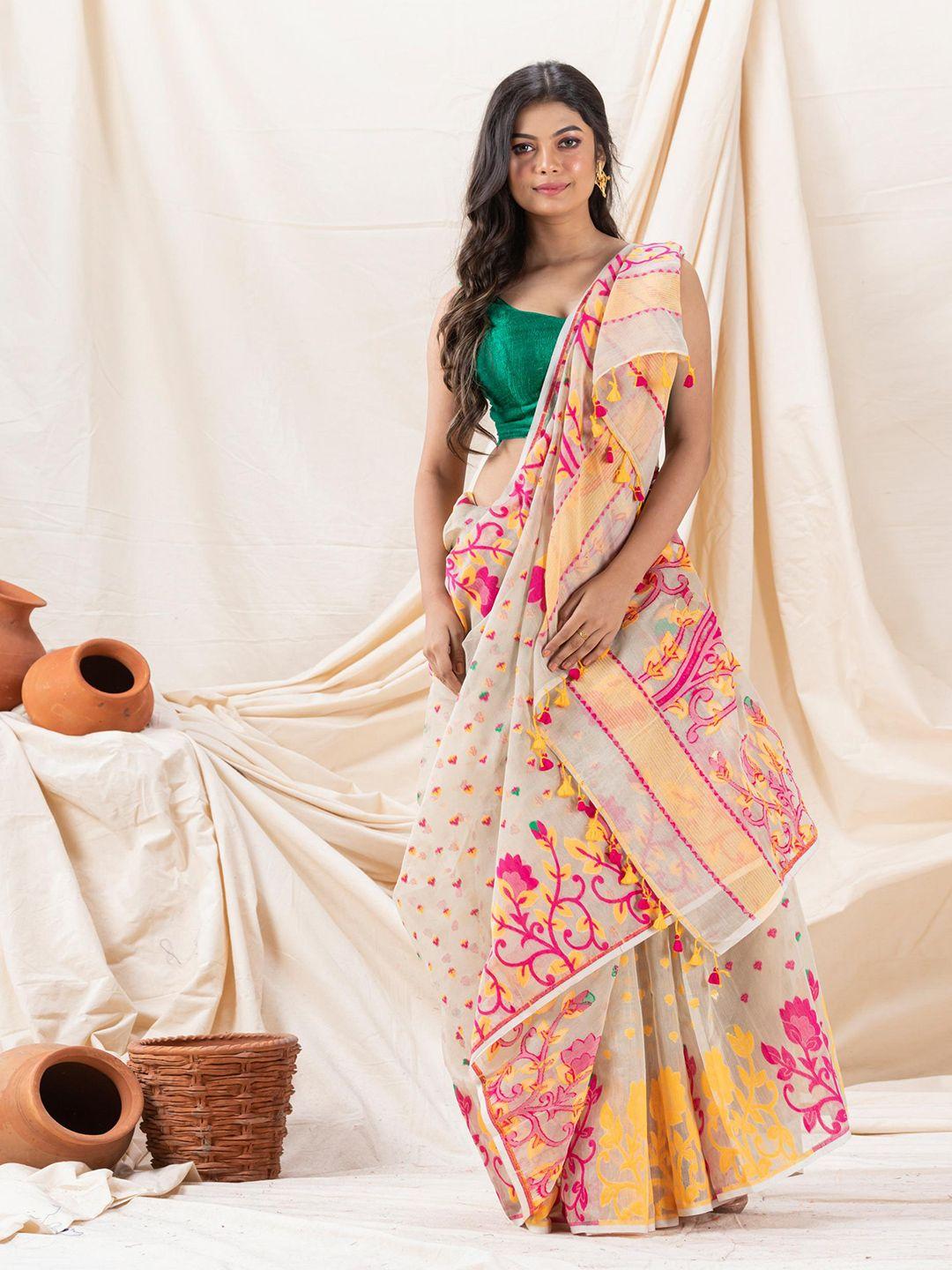 angoshobha ethnic motif woven design jamdani saree