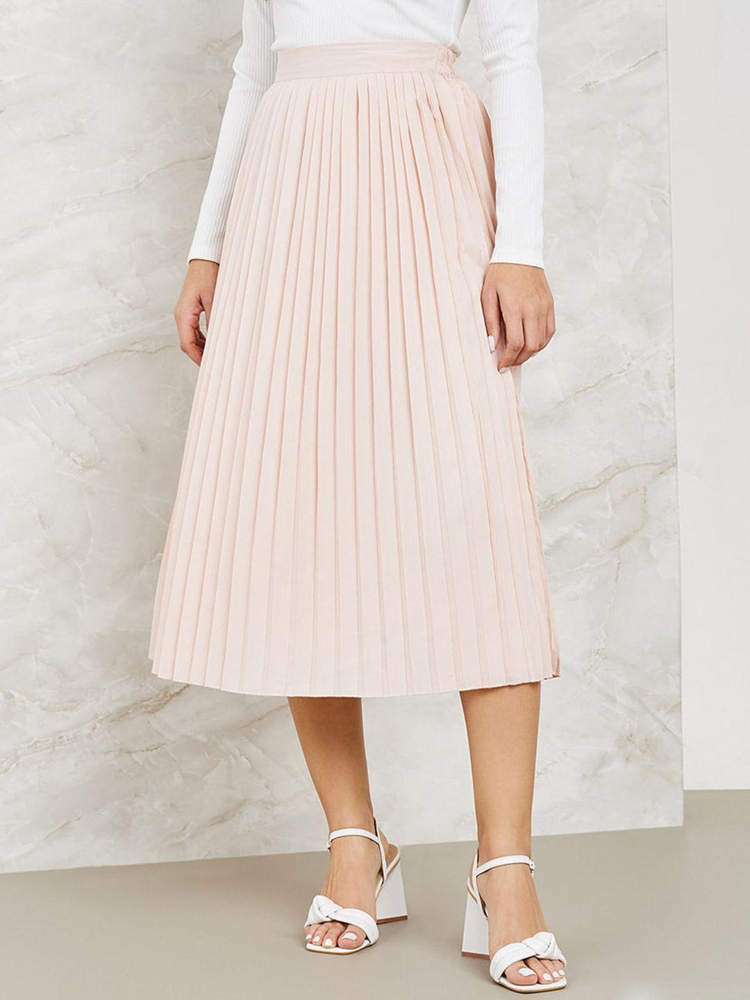 styli pleated a-line midi skirt