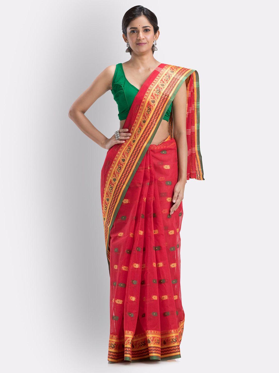 angoshobha ethnic motifs woven design pure cotton saree