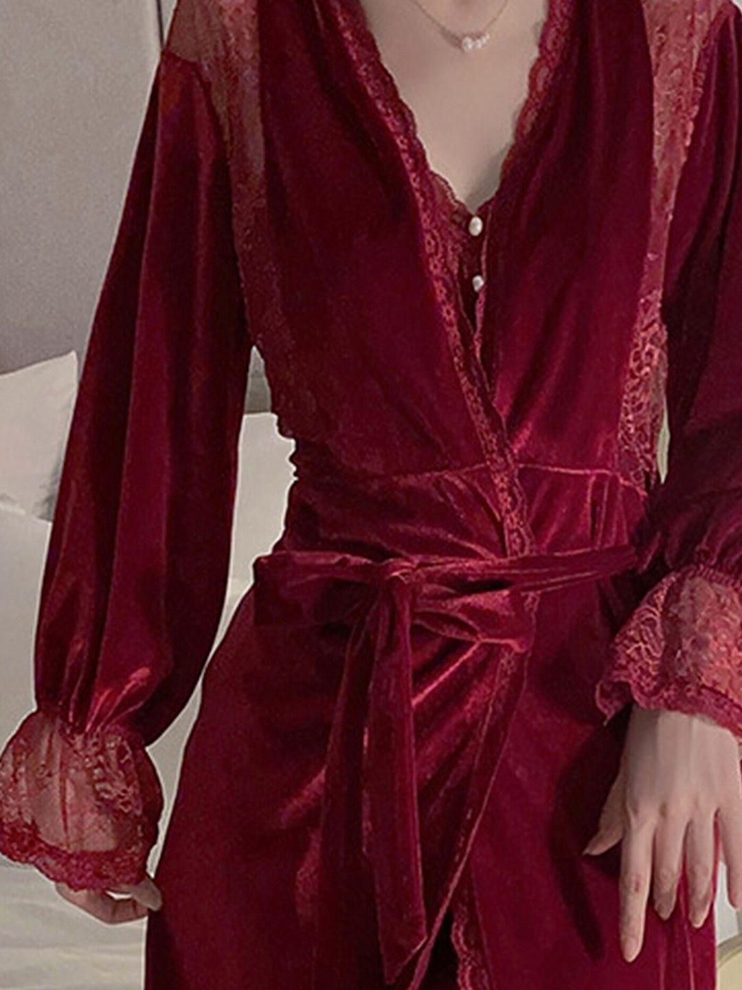 lulu & sky burgundy nightdress