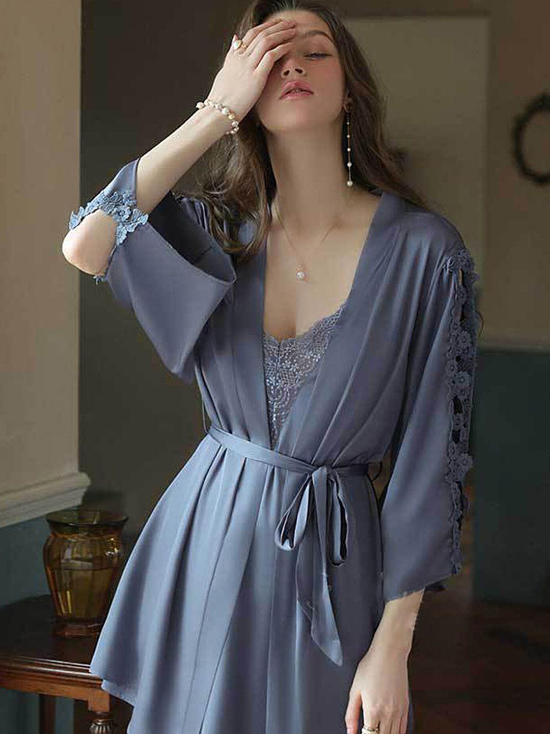 lulu & sky shoulder straps wrap nightdress