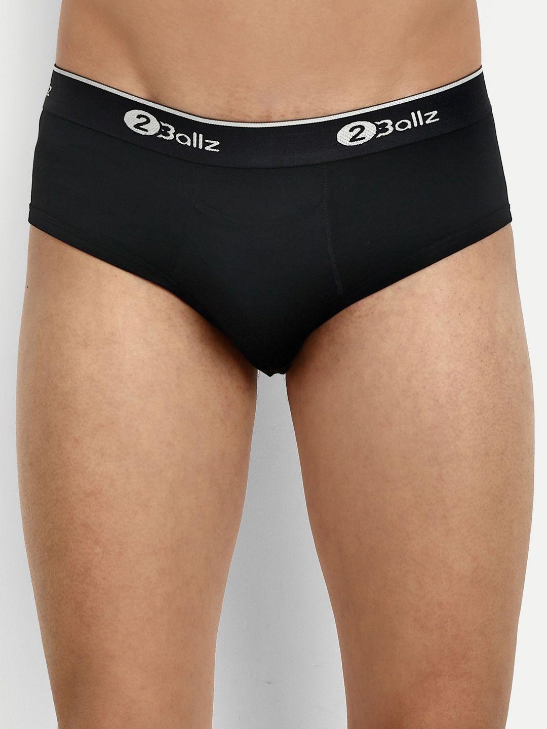 2ballz men mid-rise anti microbial snug fit pouch & horizontal fly briefs b-1-2bb