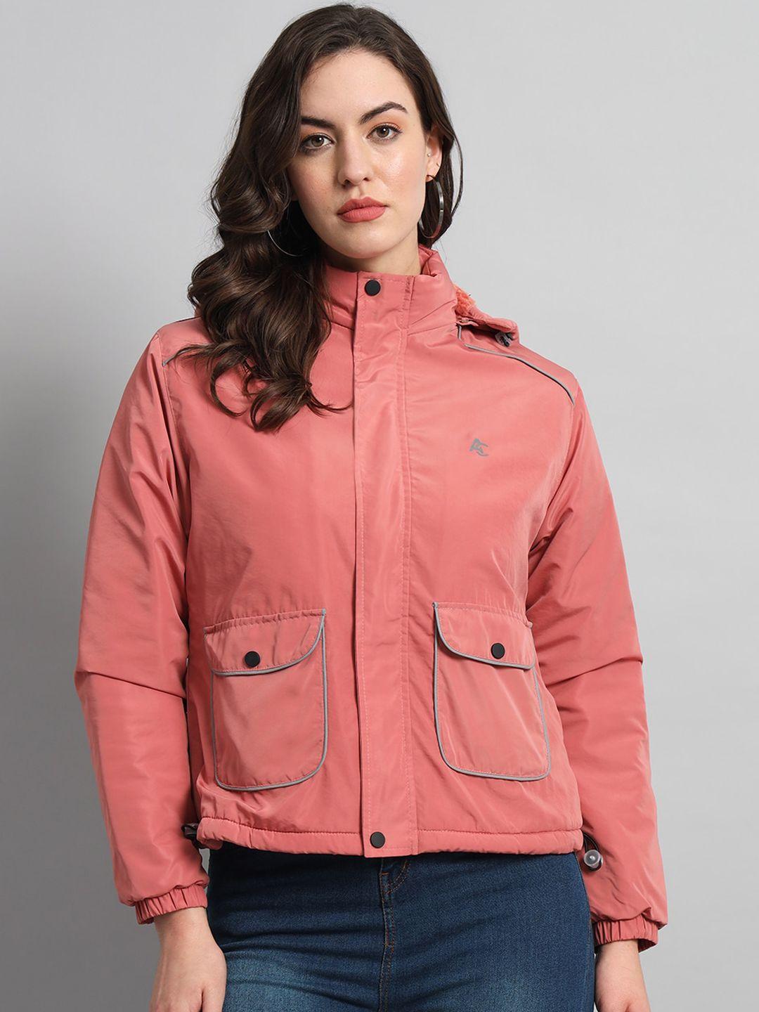 anti culture women peach-coloured training or gym open front jacket