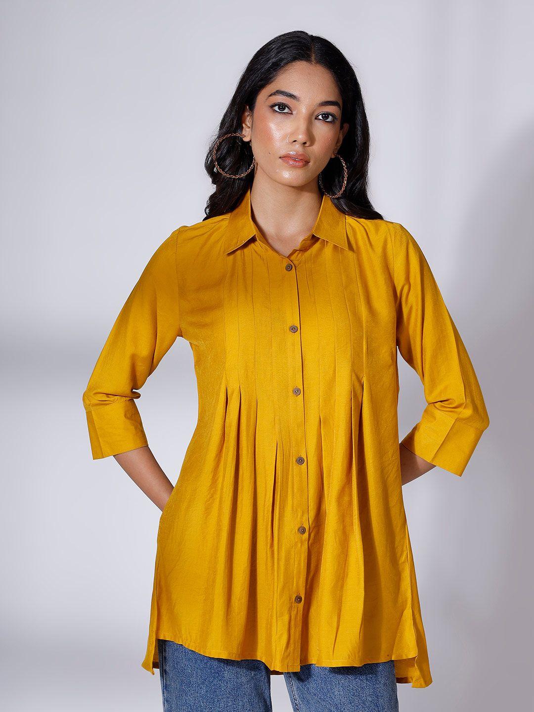 soan mustard yellow kurti