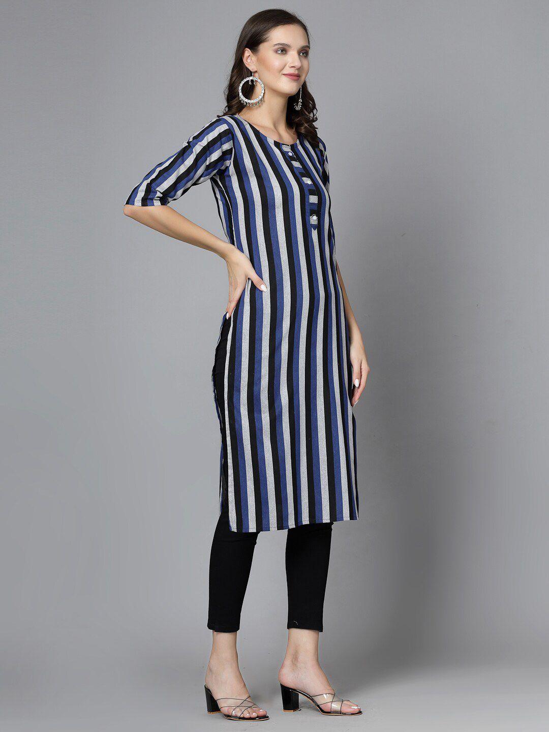 kalini women blue striped kurta