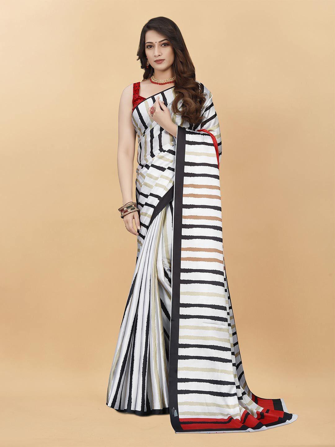 v3 fashion studio striped satin saree