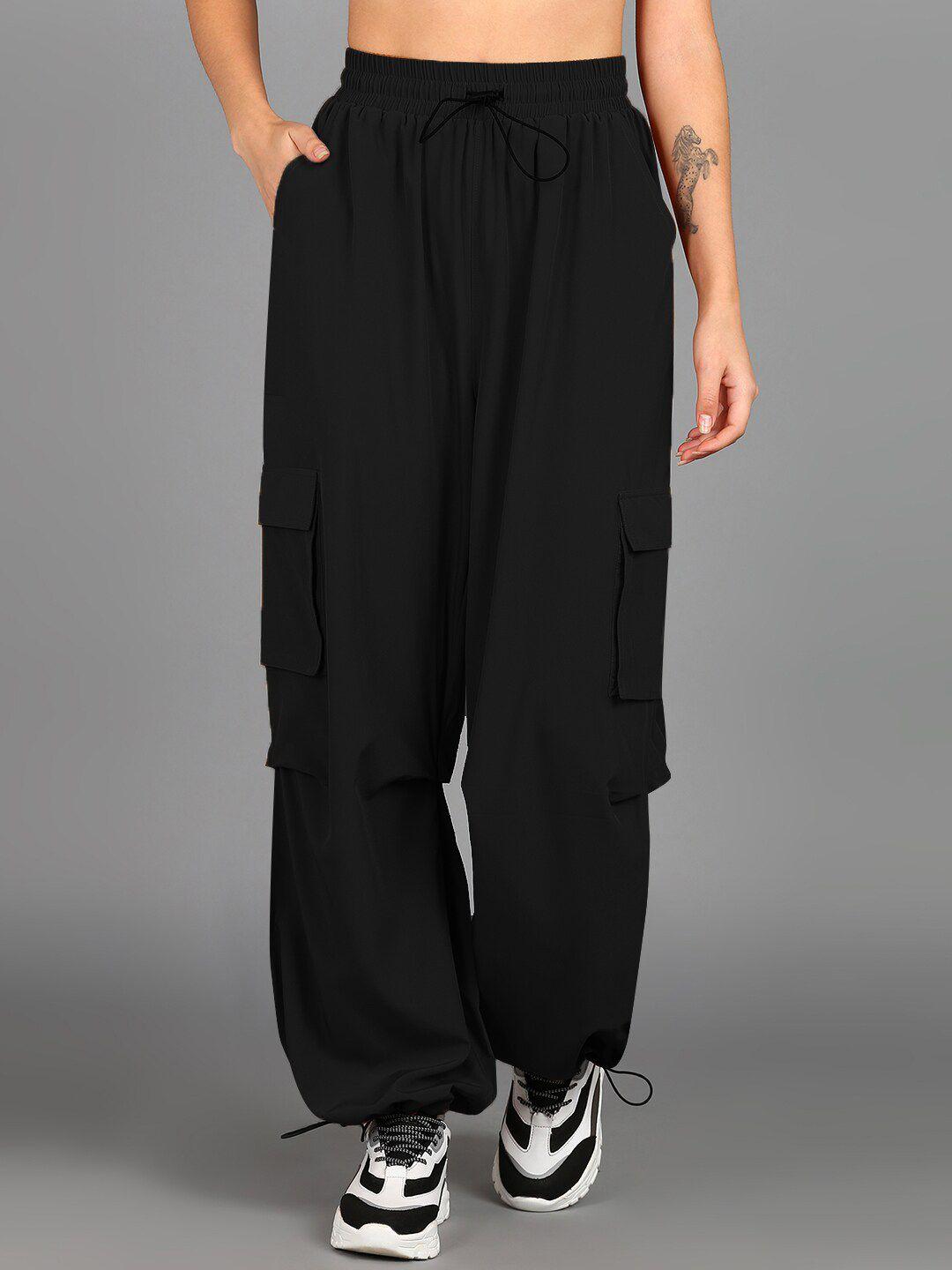 roadster women mid-rise baggy fit parachute joggers