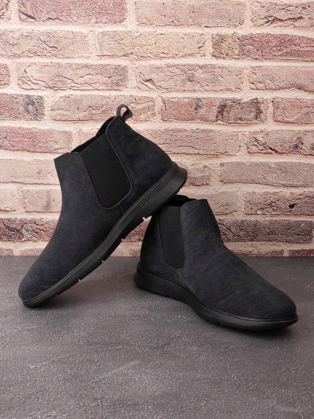 roadster men round toe mid-top chelsea boots