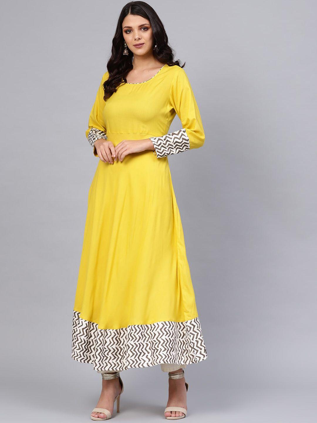 kalini round neck empire anarkali kurta