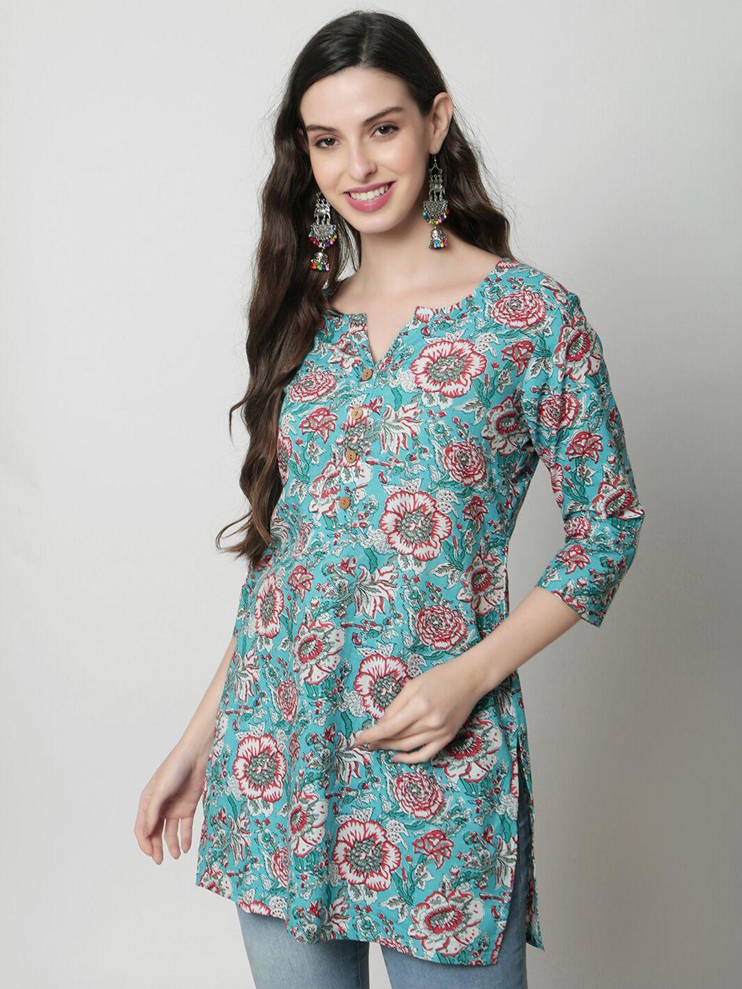 kalini ethnic motifs printed pure cotton kurti