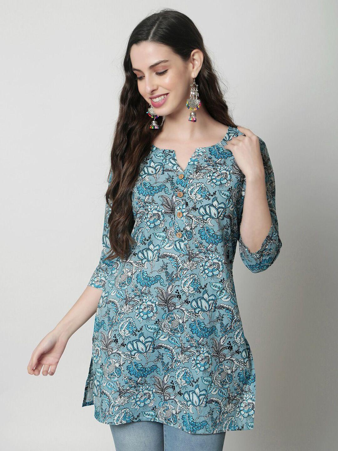 kalini ethnic motifs printed pure cotton kurti