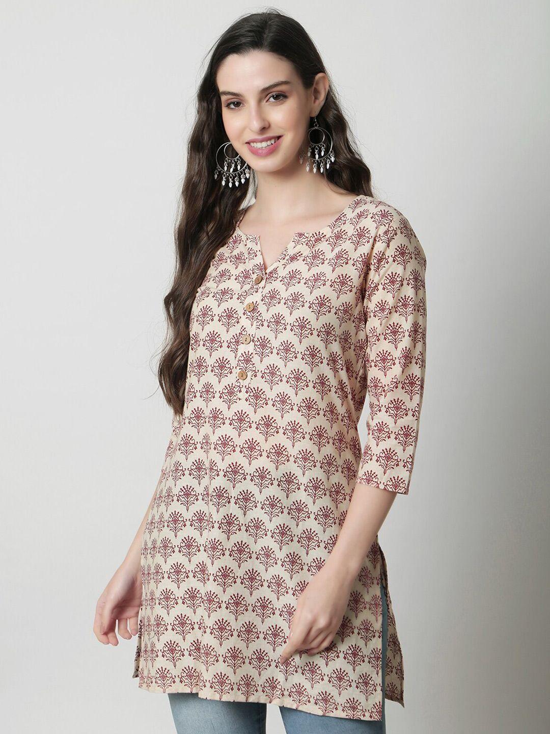 kalini ethnic motifs printed pure cotton kurti