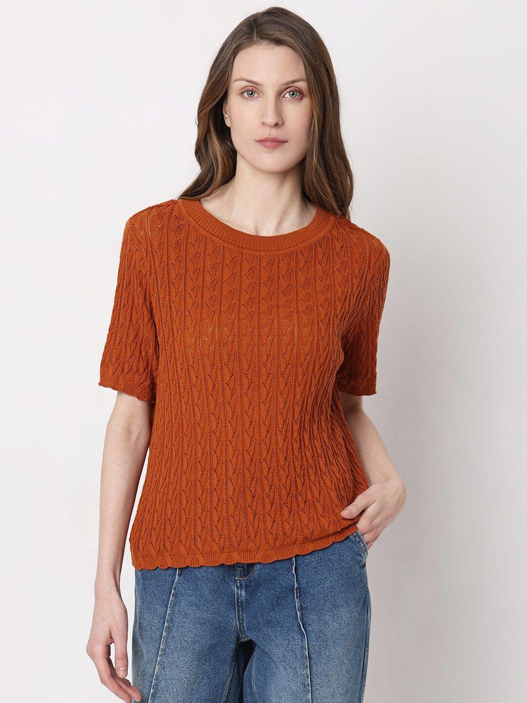 vero moda rust cotton top