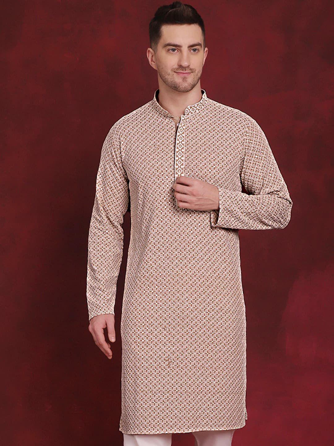 jompers geometric embroidered sequinned kurta